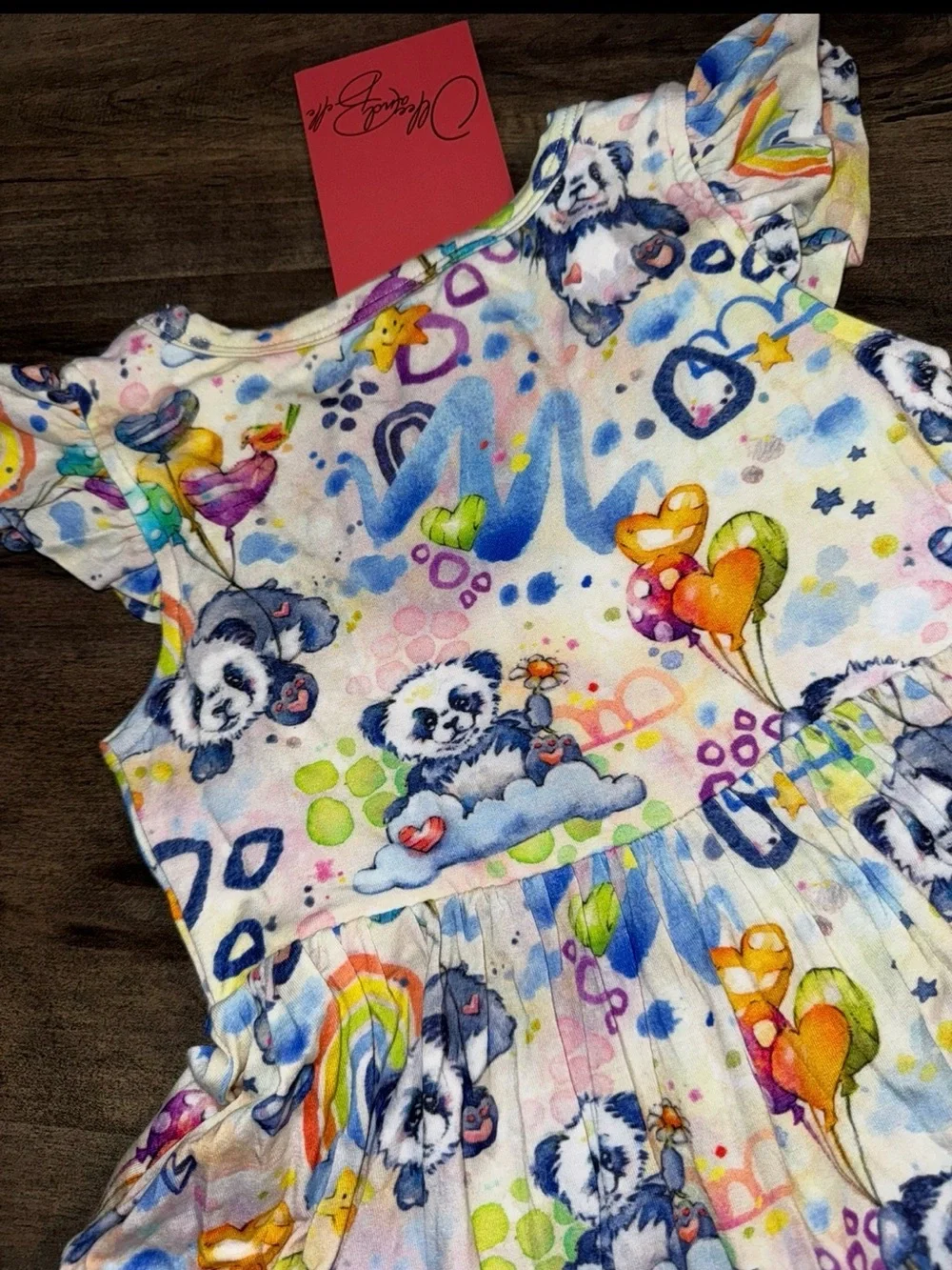 Ollee & Belle Panda Rainbow Bamboo Twirl 3T 🐼🌈
